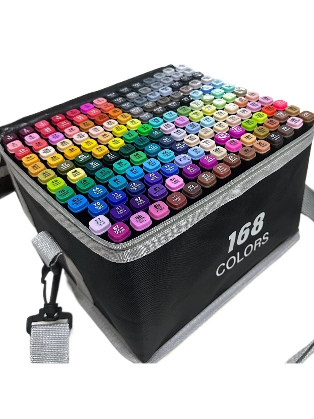 Double Ended Highlighter Pen with Storage Bag Set, 168pcs Dual Tip Paint Markers